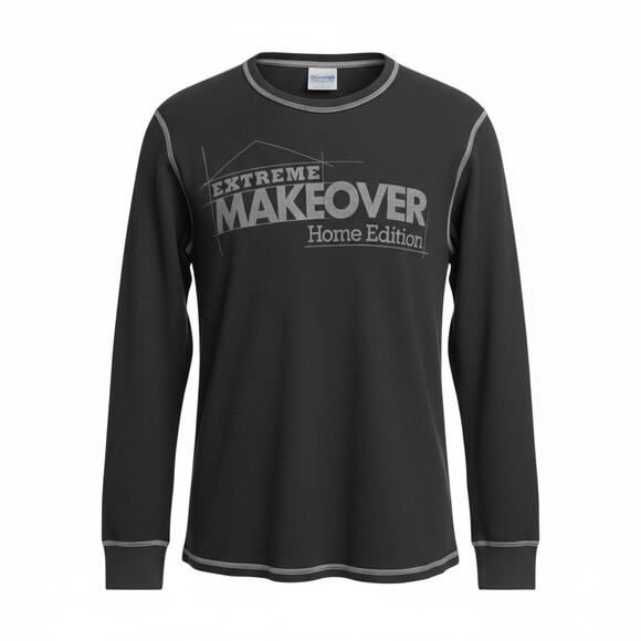 🛠️ Vintage Extreme Makeover Home Edition L/S Thermal Waffle Crew Shirt Large - Picture 1 of 10